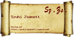 Szuhi Zsanett névjegykártya